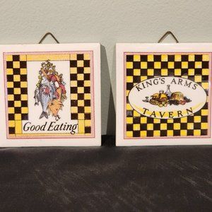 Vintage Colonial Williamsburg Tavern Tiles (set of 2)